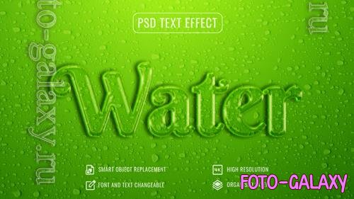 Psd water drop text effect mockup template