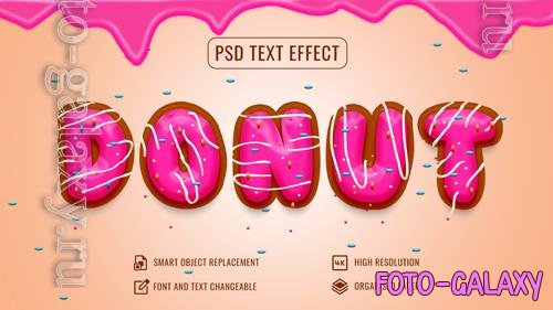 Psd donut text effect mockup