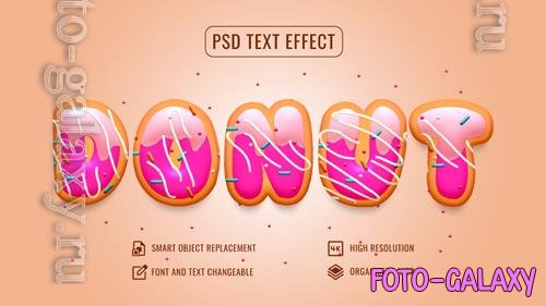 Donut psd text effect mockup