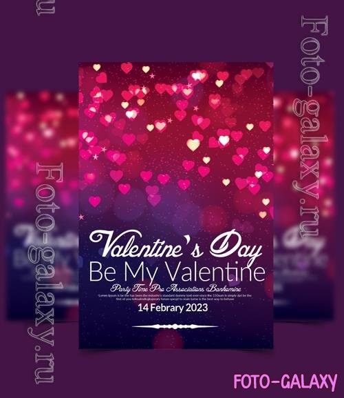 PSD happy valentine day party flyer