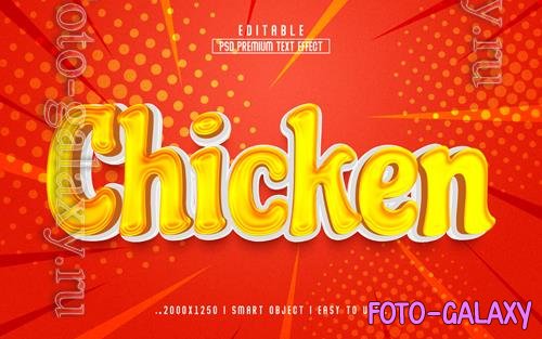 PSD chicken 3d text effect style