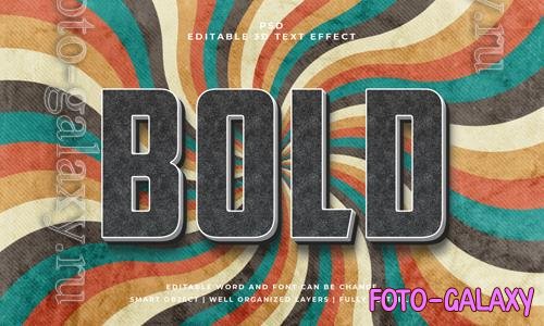 PSD vintage retro bold psd 3d editable text effect with background