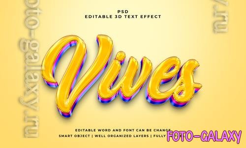 PSD vives 3d editable psd text effect with background