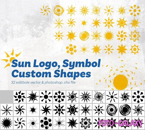 Sun Symbol Logos -  Custom Shapes for Photoshop