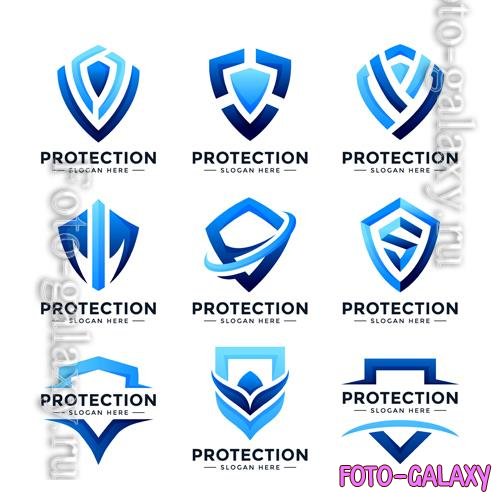 Vector shield protection logo collection