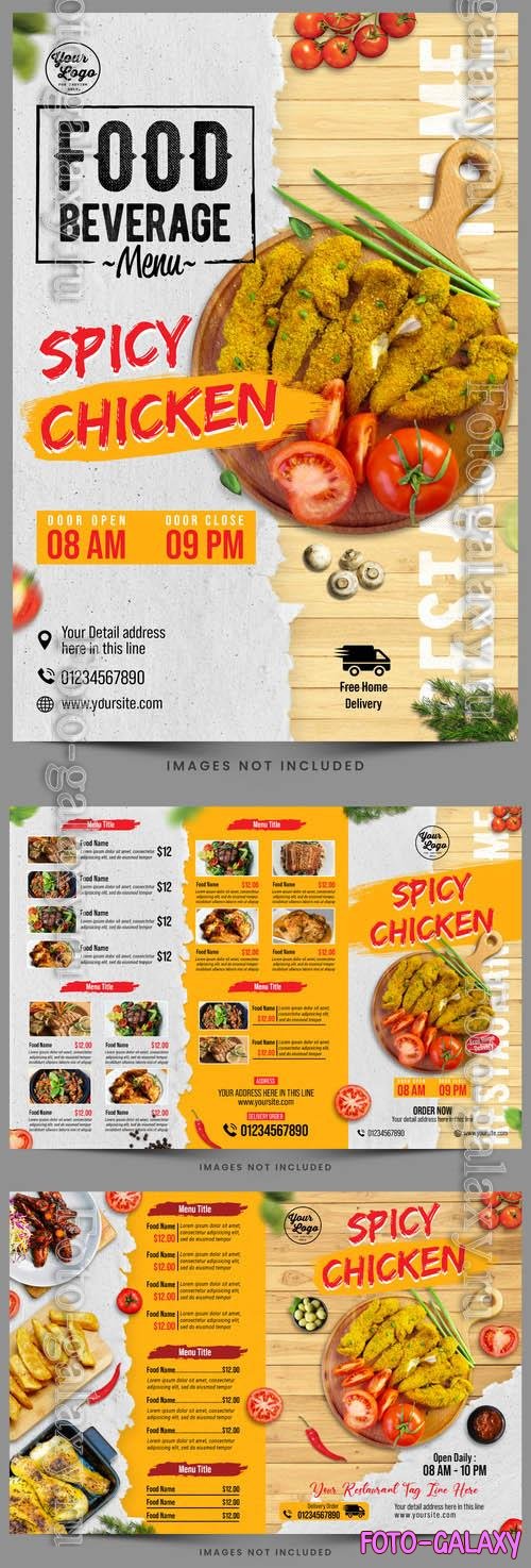 Food beverage restaurant menu psd flyer