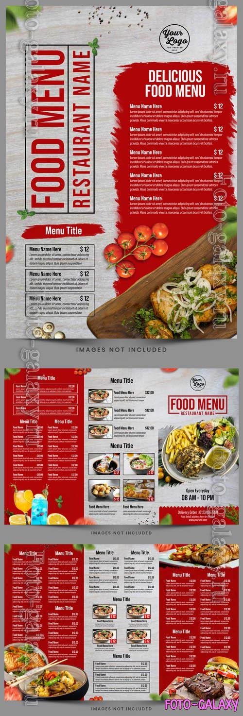 Delicious food menu restaurant flyer psd template