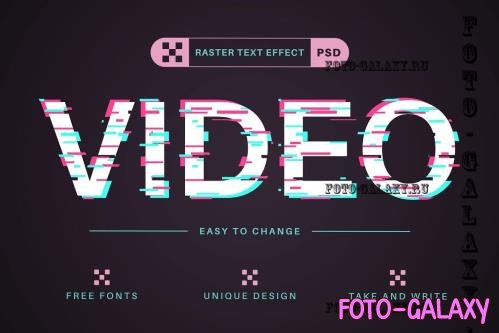 Video Glitch - Editable Text Effect - 13486666