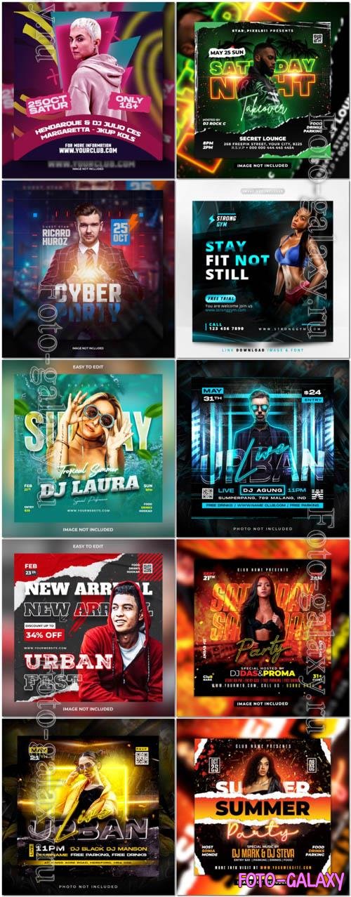 Flyer social media post, psd banner set vol 257