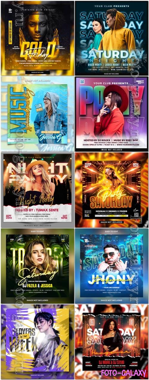 Flyer social media post, psd banner set vol 256