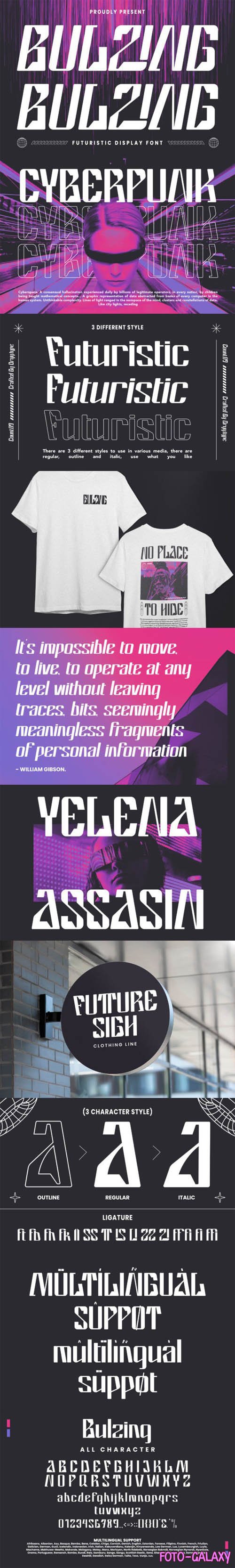 Bulzing Futuristic Display Font