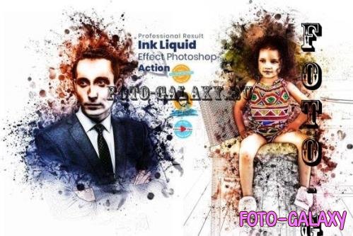 Ink Liquid Effect Photoshop Action - 7351688