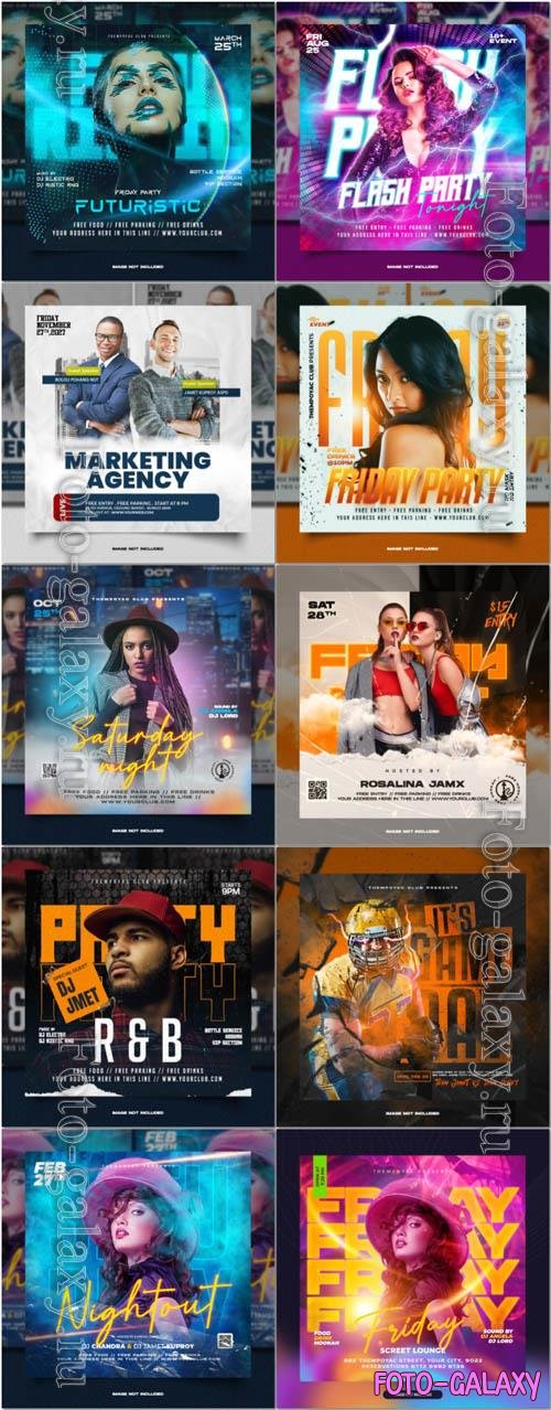 Flyer social media post, psd banner set vol 274