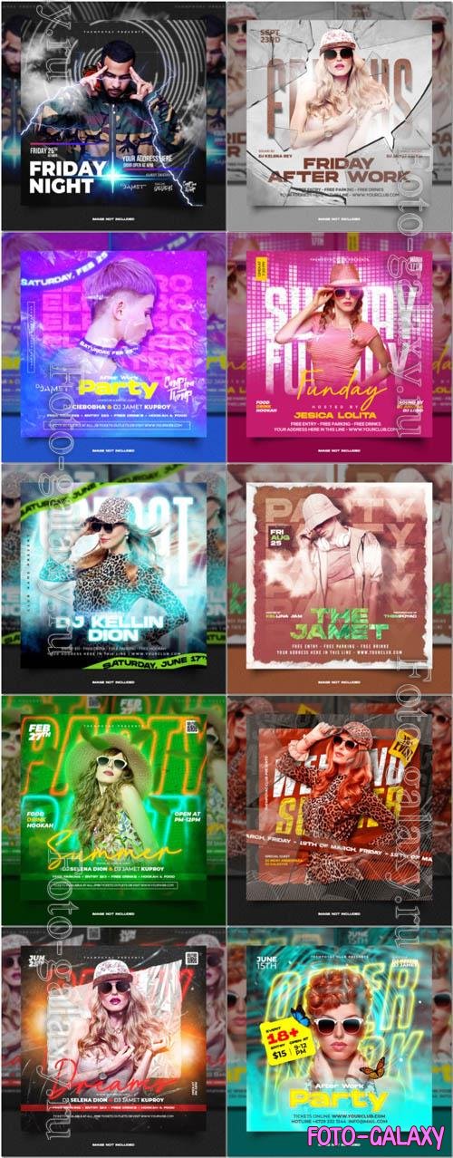 Flyer social media post, psd banner set vol 272