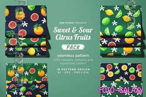 Sweet and Sour Citrus - Seamless Pattern 