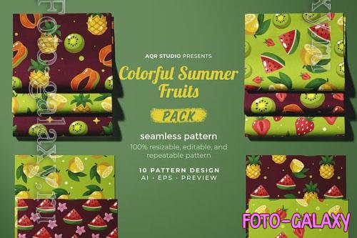 Colorful Summer Fruits - Seamless Pattern 