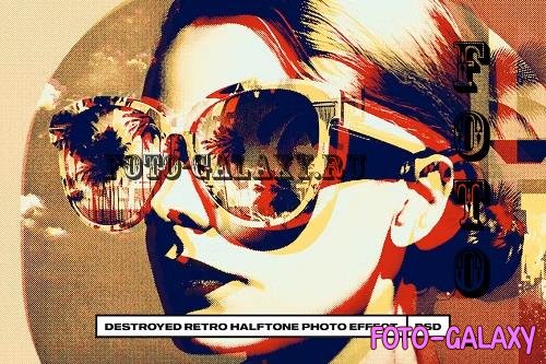 Destroyed Retro Halftone Photo Effect - N699UVQ