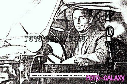Halftone Polygon Photo Effect - 48BZMTC