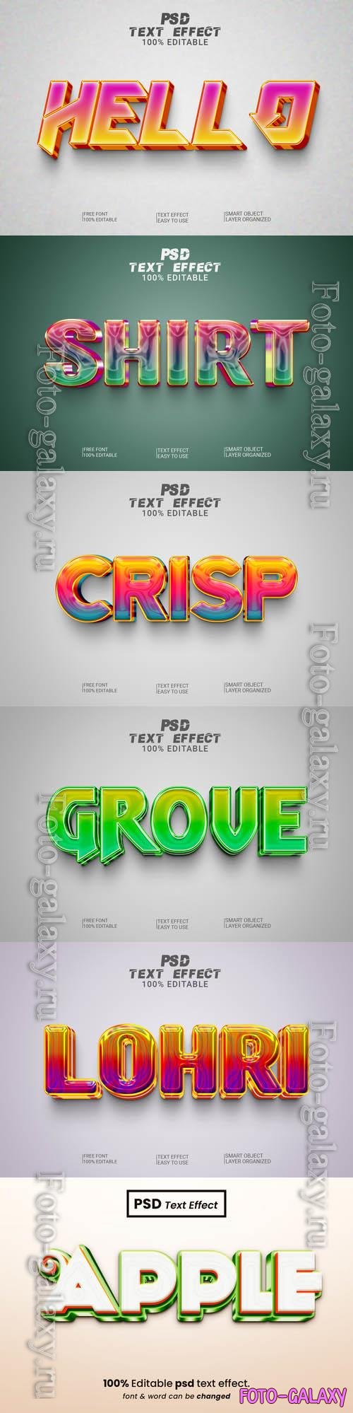 Psd style text effect editable set vol 439