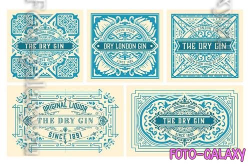 Set of 5 Vintage Labels for Packing vol 7