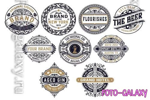 Set of 9 Vintage Logos and Badges vol 4