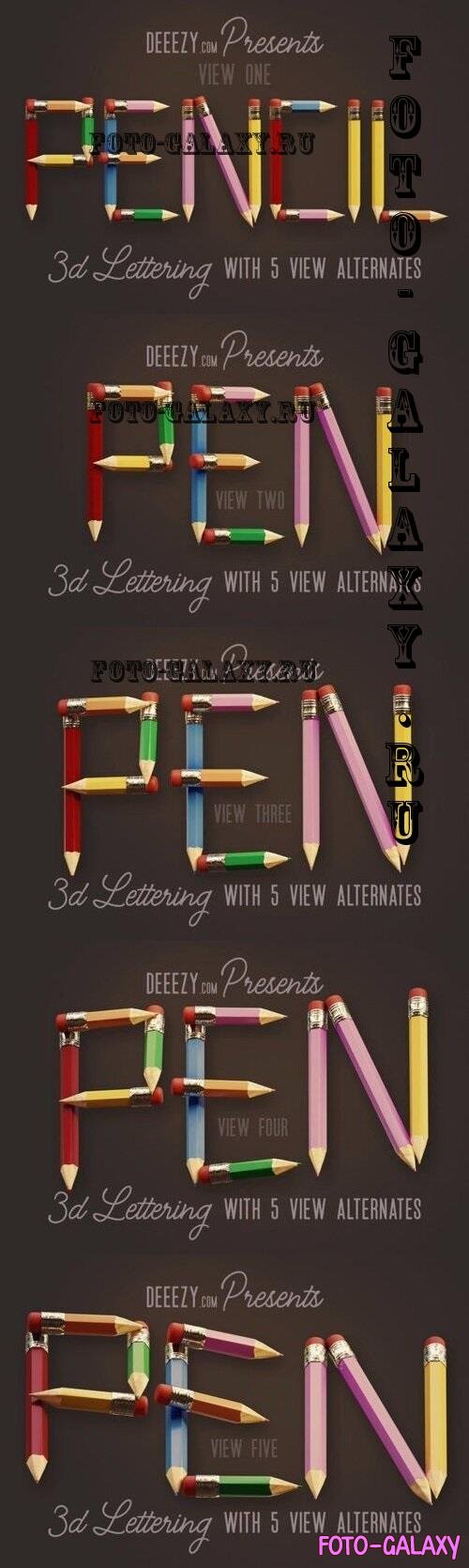 Pencils 3D Lettering