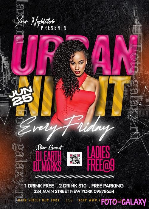 Urban Ladies Night Party Flyer PSD