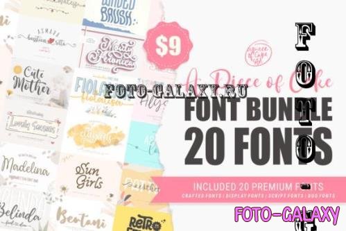 A Piece of Cake Font Bundle - 20 Premium Fonts