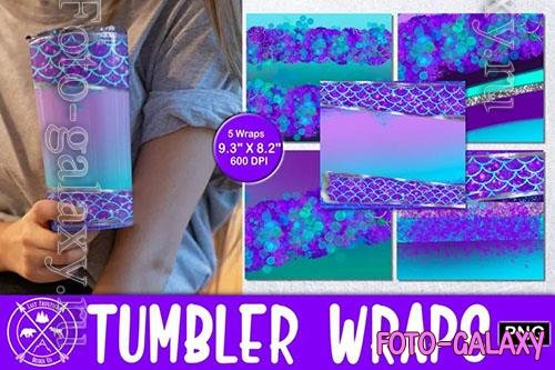 Skinny tumbler, mermaid tumbler wrap design elements