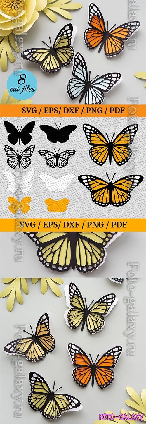 Layered Butterfly Template