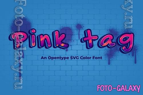 Pink tag font