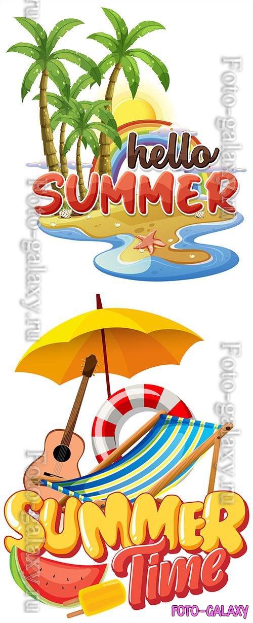 Vector hello summer logo template