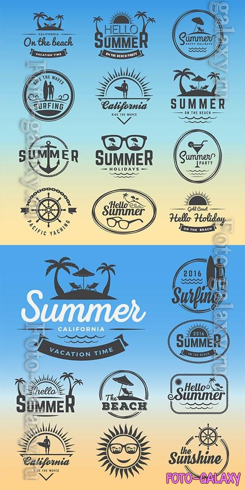 Summer logos vector collection