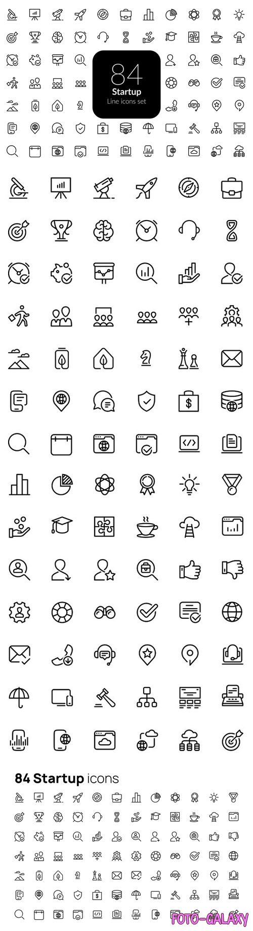 84 Startup Line Icons