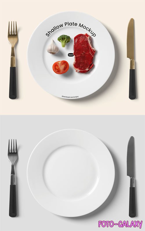 Realistic Shallow Plate - PSD Mockup Template