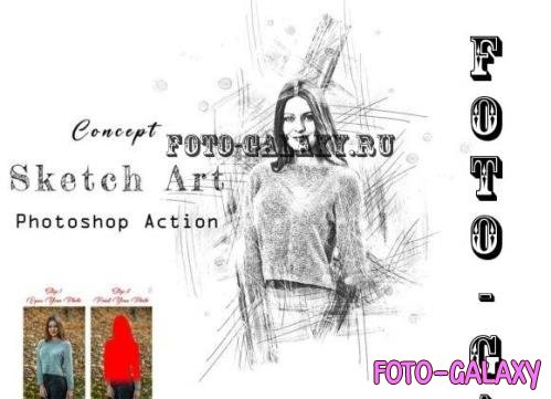 Concept Sketch Art Photoshop Action - 16511230