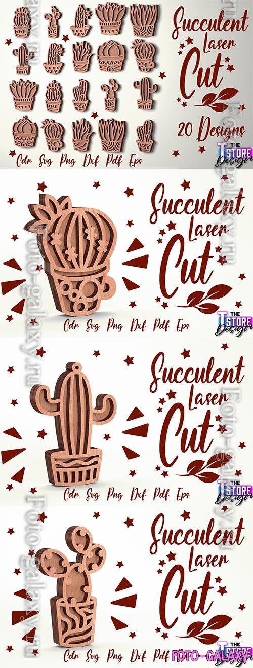 Succulent laser cut design elements