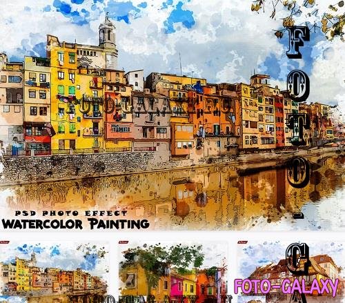 Watercolor Brushes Painting Template PSD Effct - RZRFUHV