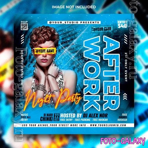PSD night party flyer template and web banner template