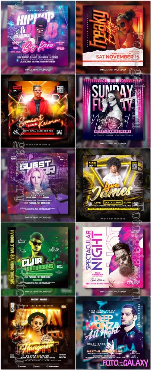 Flyer social media post, psd banner set vol 340