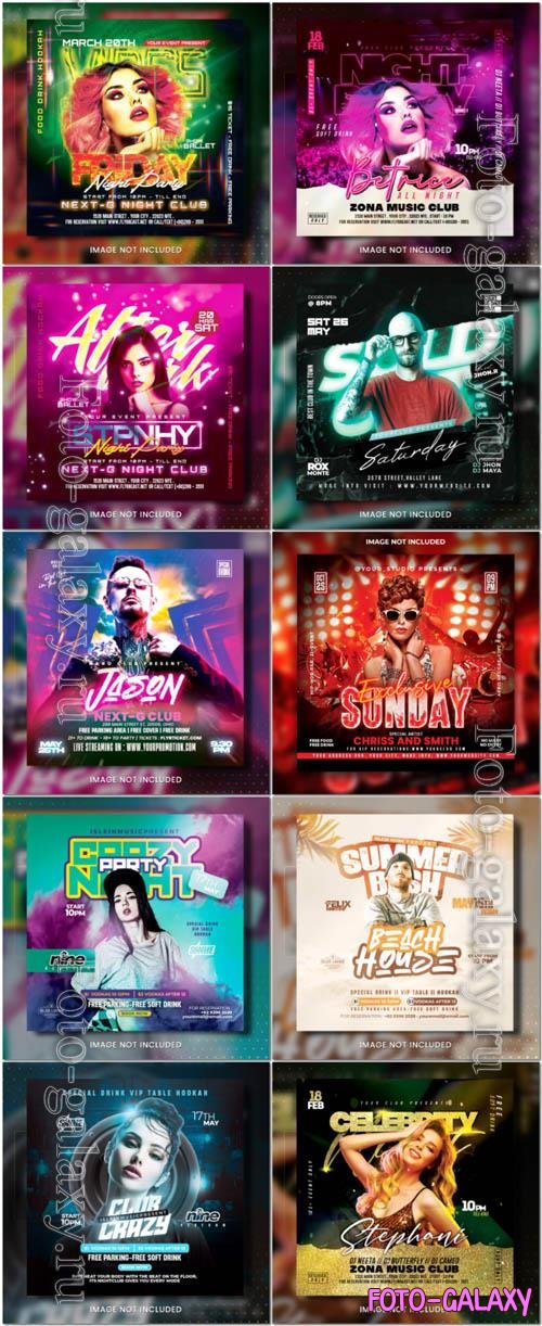 Flyer social media post, psd banner set vol 339