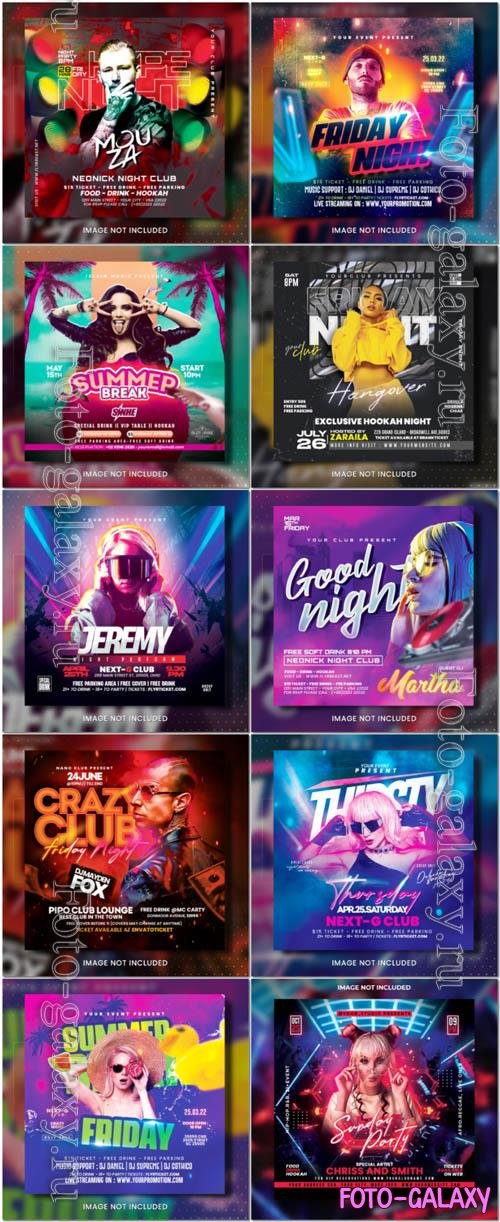 Flyer social media post, psd banner set vol 338