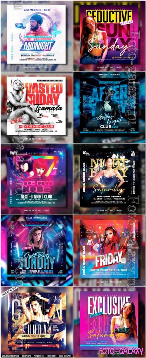 Flyer social media post, psd banner set vol 337