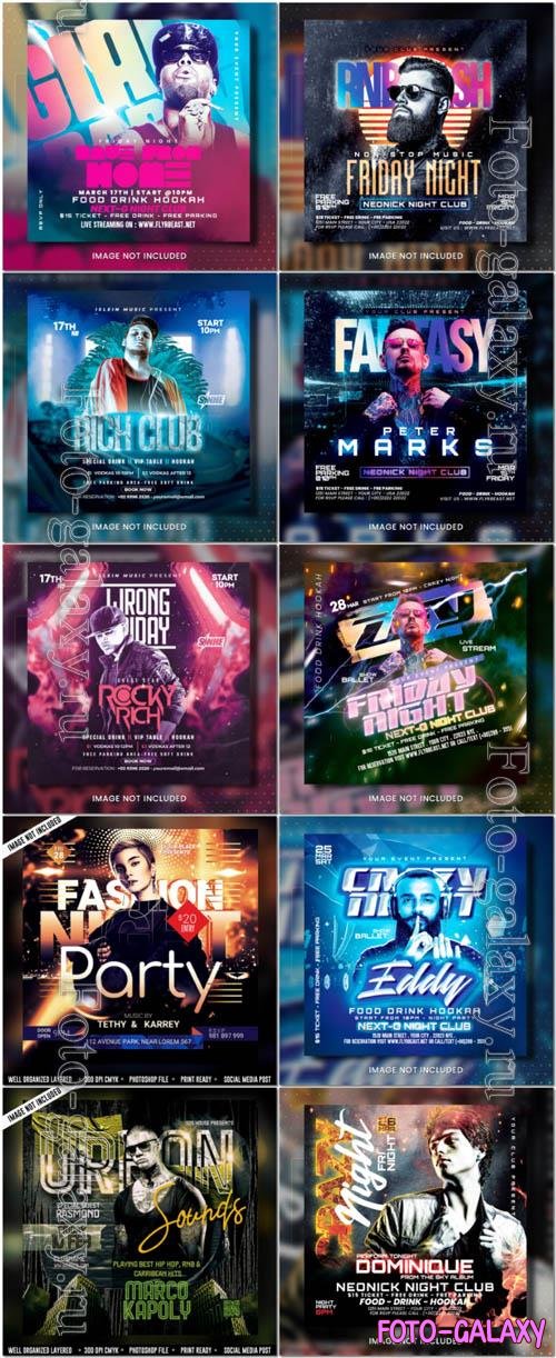 Flyer social media post, psd banner set vol 336