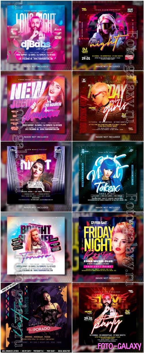 Flyer social media post, psd banner set vol 335