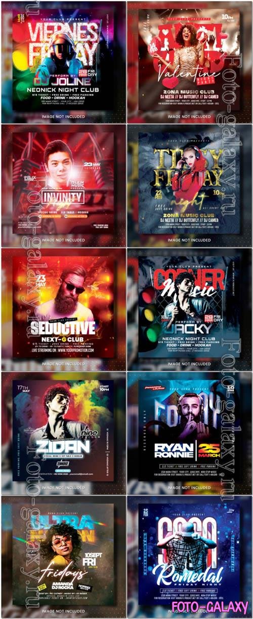 Flyer social media post, psd banner set vol 334