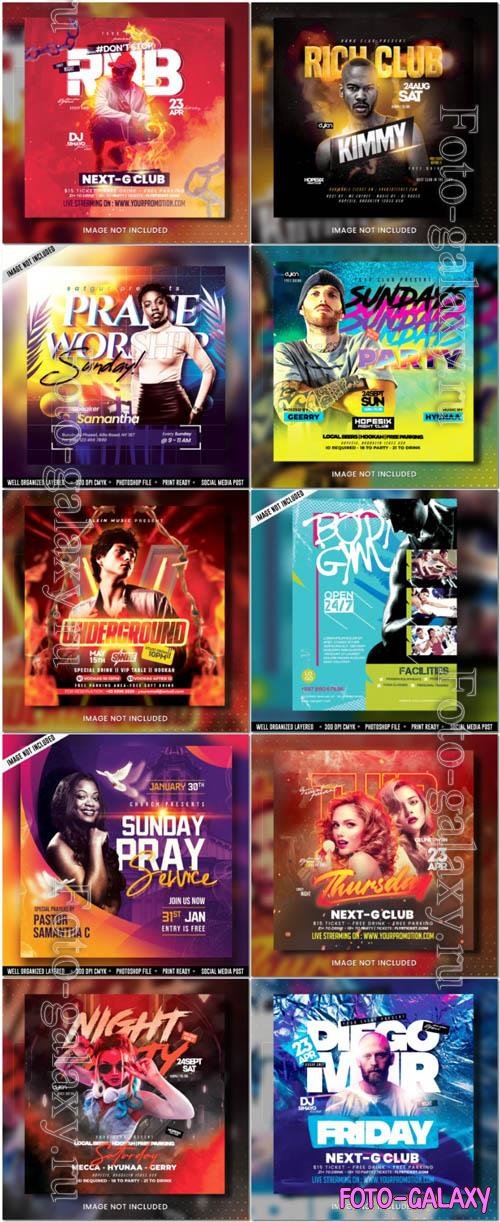 Flyer social media post, psd banner set vol 351