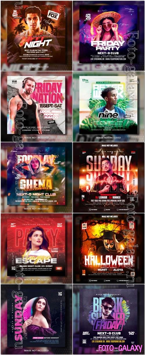 Flyer social media post, psd banner set vol 349