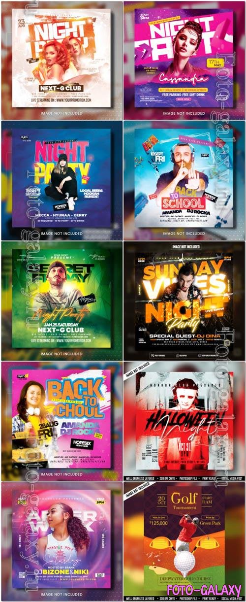 Flyer social media post, psd banner set vol 350