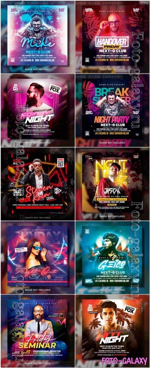 Flyer social media post, psd banner set vol 345